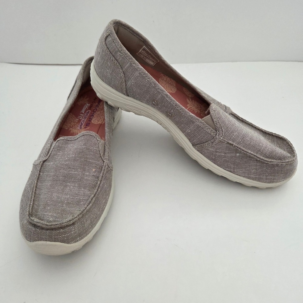Skechers Relaxed Fit Loafers Taupe Memory Foam Women 8.5 158030 TPE
